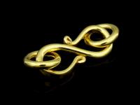 KG-416 24K gold vermeil thai karen hill tribe handmade silver 2 Round wire S. clasp