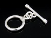KR-030 Thai karen hill tribe handmade silver 2 plain round toggle