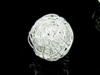 KW-003 Thai karen hill tribe handmade silver 1 medium wire ball bead