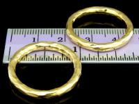 KG-369 24K gold vermeil Karen hill tribe handmade silver 1 hammered round hoop