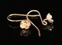 KZ-197 Thai karen hill tribes handmade 24K rose gold vermeil over silver pair wild flower earring 