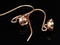 KZ-192 Thai karen hill tribes handmade 24K rose gold vermeil over silver pair wild flower earring 