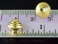 KG-030 24K gold vermeil 3 thai karen hill tribes handmade silver wrap bicone bead