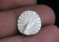 KV-059 Thai karen hill tribe silver 2 hammered round disc bead