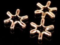 KZ-048 24K rose gold vermeil thai karen hill tribe handmade silver 10 mini snowflake bead