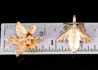 KZ-247 Thai karen hill tribe handmade silver 2 rose gold vermeil wild flower charm