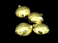 KG-451 24K gold vermeil Karen hill tribe handmade silver 4 hammered puffed bead