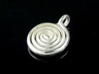 3KH-115 Thai karen hill handmade tribe silver 2 swirl wire charm