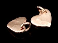 KZ-087 24K rose gold vermeil thai karen hill tribe handmade silver 4 small hammered heart charm 