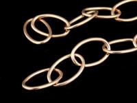 KZ-180 24K rose gold vermeil thai karen hill tribe handmade silver plain oval link chain 24 inch