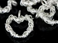 KA-068 thai karen hill tribe silver 2 swirl wire heart charm