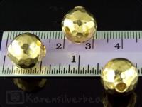 KG-032 24K gold vermeil 2 thai karen hill tribes handmade silver hammered ball bead