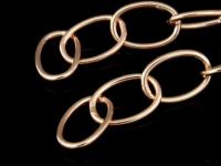 KZ-161 24K rose gold vermeil thai karen hill tribe handmade silver plain oval link chain 24 inch