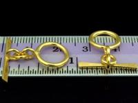 KG-453 24K gold vermeil Karen hill tribe handmade silver 2 hammered flat round toggle