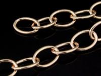 KZ-181 24K rose gold vermeil thai karen hill tribe handmade silver plain oval link chain 24 inch