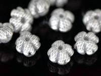 KD-014 thai karen hill tribe silver 4 flower puffy beads