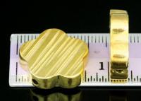 KG-061 Thai karen hill tribe silver 1 gold vermeil line hammered scratch cylinder flower shaped bead