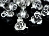 KA-102 thai karen hill tribe silver 4 flower wild charm