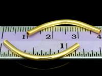 KG-354 24K gold vermeil thai karen hill tribe handmade silver 10 Plain curve tube beads