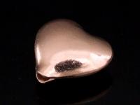 KZ-162 24K rose gold vermeil thai karen hill tribe handmade silver 2 smooth puffed heart shape bead