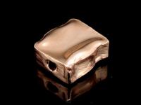 KZ-056 24K rose gold vermeil thai karen hill tribe handmade silver 3 rough square shape bead 