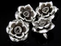 4KH-035 Thai karen hill tribe handmade silver 3 wild rose charm