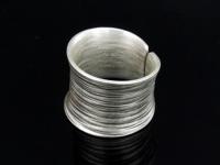 KY-006 Thai karen hill tribe handmade silver scratch ring