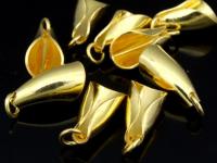 KG-419 24K gold vermeil Karen hill tribe handmade silver 2 smooth curve petal charm