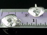 3KH-117 Thai karen hill tribe handmade silver 4 hammered heart puffed charm