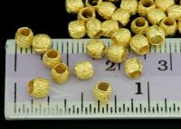 KG-078 Thai karen hill tribe silver 20 gold vermeil stardust texture bead