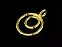 KG-146 24K gold vermeil 4 thai karen hill tribes handmade silver plain round double ring charm