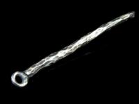 8KH-041 Thai karen hill tribe handmade silver 3 black&white hammered stick disc bead