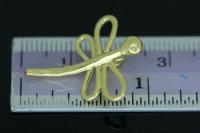 KG-599 Thai karen hill tribe silver 2 gold vermeil dragonfly charm