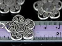 2KH-049 thai karen hill tribe silver 1 swirl wire flower charm