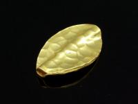 KG-387 24K Gold vermeil 2 thai karen hill tribes handmade silver hammered twist leaf bead
