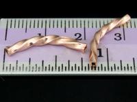 KZ-125 24K rose gold vermeil thai karen hill tribe handmade silver 6 swirl square curved tube bead 