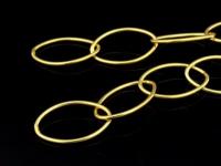 KG-446 24K gold vermeil Karen hill tribe handmade silver 24 Inches oval link chain