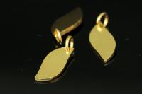 KG-593 thai karen hill tribe handmade silver 4 gold vermeil small leaf shape charm