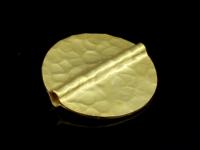 KG-401 24K gold vermeil Karen hill tribe handmade silver 1 hammered flat round disc bead