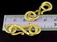 KG-097 24K gold vermeil thai Karen hill tribe handmade silver 1 huge hamered round S. clasp