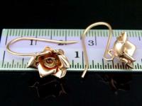 KZ-199 Thai karen hill tribes handmade 24K rose gold vermeil over silver pair wild flower earring 