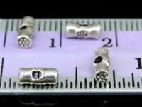 KP-006 Thai karen hill tribe handmade silver 10 daisy print round bar bead 