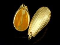 KG-424 24K gold vermeil thai karen hill tribe handmade silver 2 Scratch curve petal charm