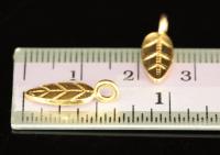KG-074 Thai Karen Hill Handmade Tribe Silver 6 gold vermeil Small Leaf Charm
