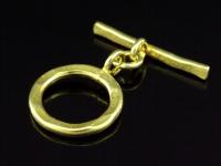 KG-265 24K gold vermeil 2 thai karen hill tribes silver medium hammered round toggles