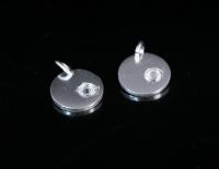 8KH-117 thai karen hill tribe silver 1 round disc charm open jump ring with swarovski crystal birthstone(Apr:Crystal)