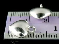 3KH-114 Thai karen hill handmade silver 2 plain puffy heart charm