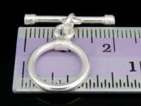 KR-030 Thai karen hill tribe handmade silver 2 plain round toggle