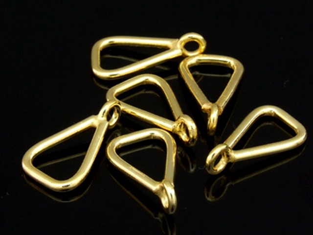 KG-348 24K gold vermeil 4 Silver plain wire triangle drop shape charm
