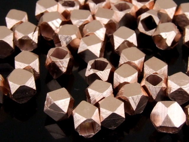 KZ-208 24K rose gold vermeil thai karen hill tribe silver 15 small facet bead